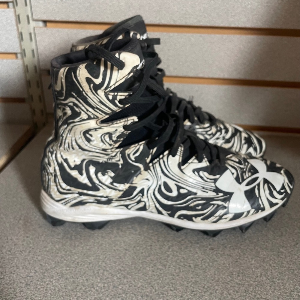 Under Armour Highlight RM Football Cleats Black‎ White Marble 1289772-011 Mens 7